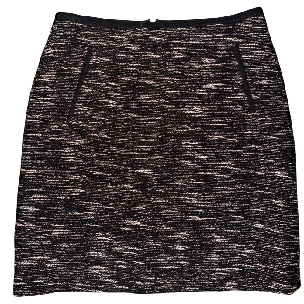 Talbots Tweed Skirt Black White Textured Pencil Skirt Size‎ 6
